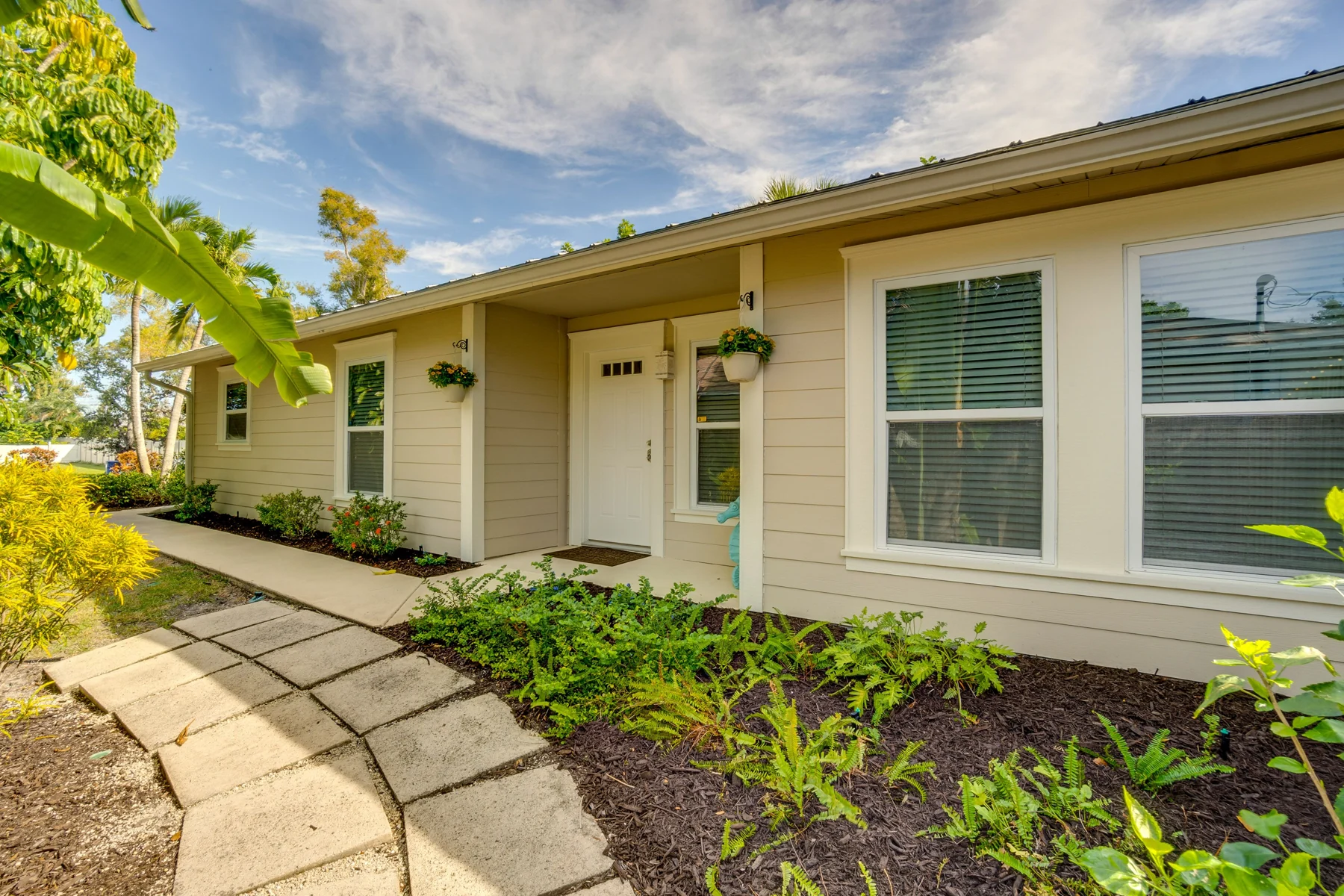 Rita Retreat, a private Sarasota home surrounded by tropical landscaping